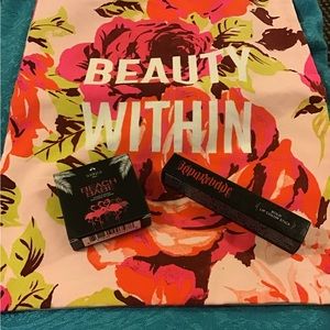 MAKE UP LOT 3 PC BAG BRONZER AND LIPSTICK ALL HEW SHAINA B DIVINIA ROSE NUDE